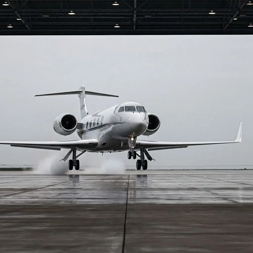 Aeronave en plataforma preparada para una operación de carga aérea